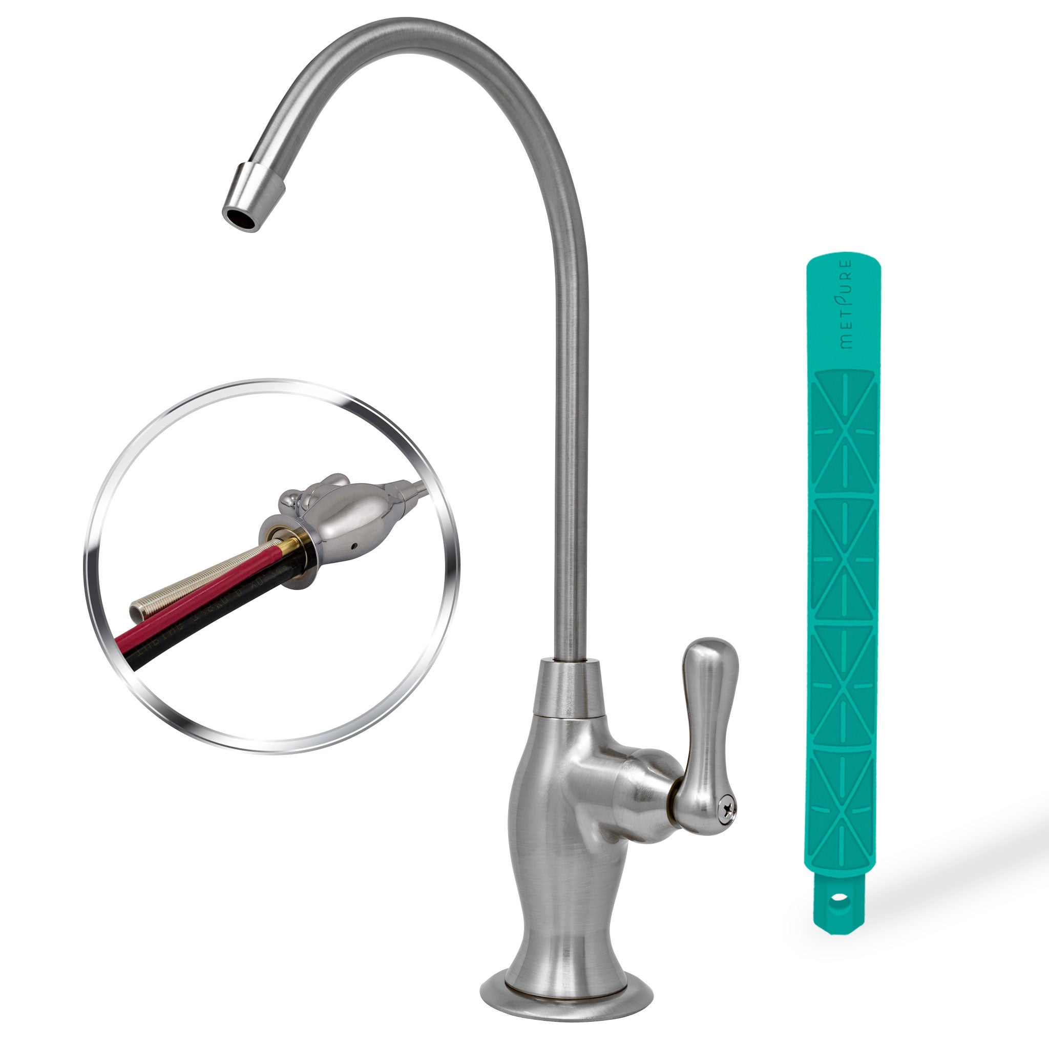 Brushed Nickel Vase Air Gap Water Filtration Faucet w/Tubings & Wrench