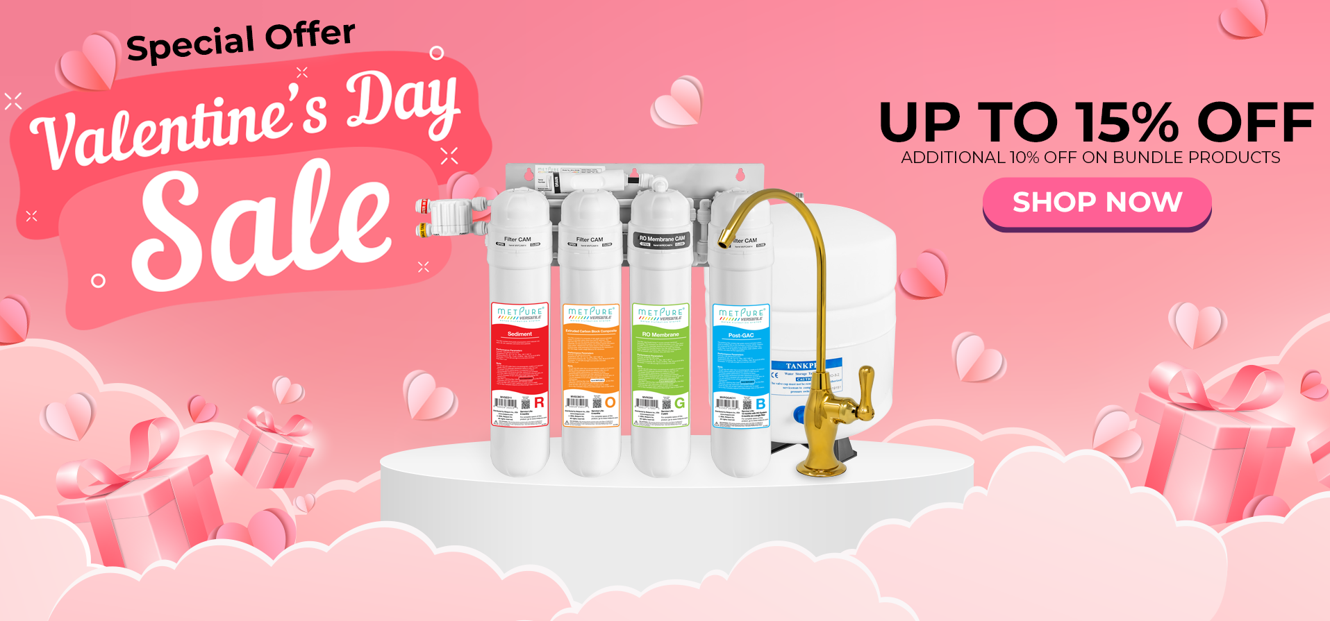 Valentine's Day Sale: 25% Off on Water Filtration Systems and Faucets