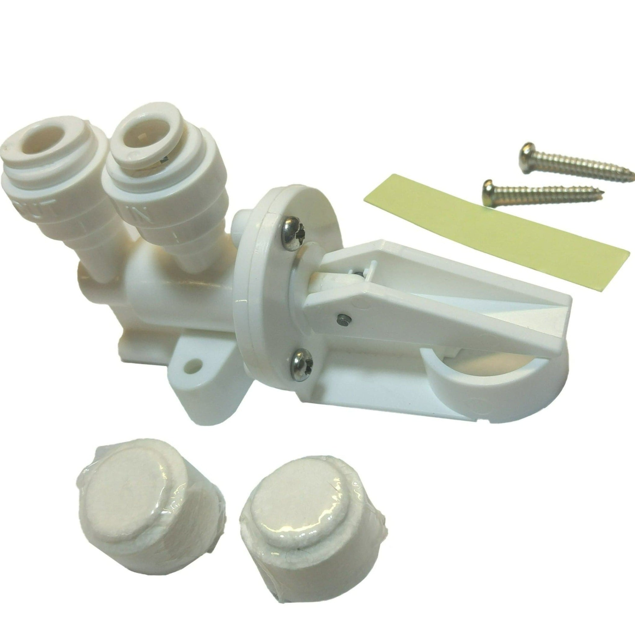 White Filter System Leak Detector. 3/8" Quick Connect. Open design. 2 Celluose Sponges and mounting Hardware.