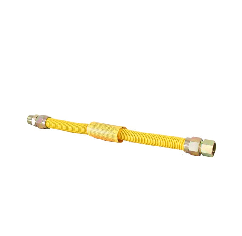 Yellow Polymer Coated Stainless Steel Tube 1/2" OD Connector with 1/2" MIP x 1/2" FIP Flare Gas Flex Connector (72" Length x 1/2" OD)