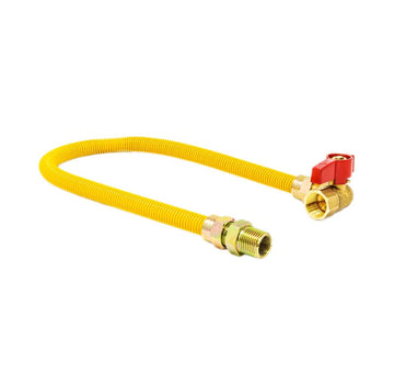 Gas Flex 5/8" OD x 60" Connector 3/4" MIP x 3/4" FIP Angle Valve 1/2" ID Polymer Coated Hose