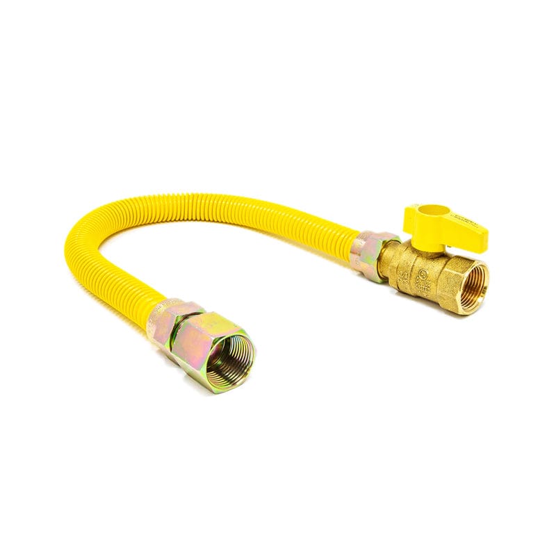 Gas Flex 5/8" OD x 60" Connector 1/2" FIP x 1/2" FIP Straight valve 1/2" ID Polymer Coated Hose