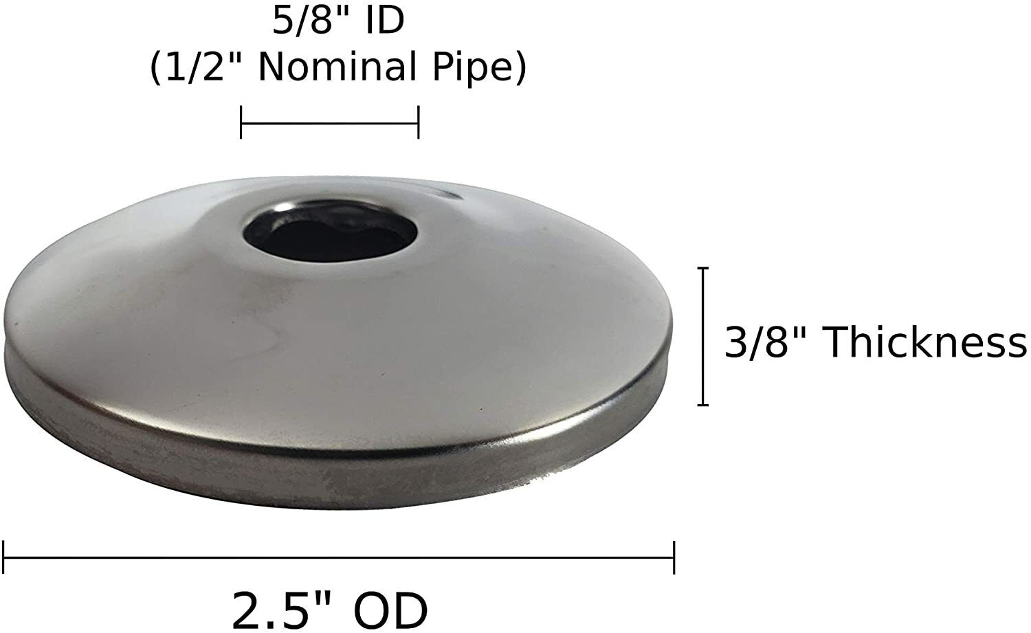 Escutcheon Stainless Steel Chrome Plated Flange Cover 1/2 in. copper tube size flange 5/8" OD for CPVC Pipe Copper (25 pieces)