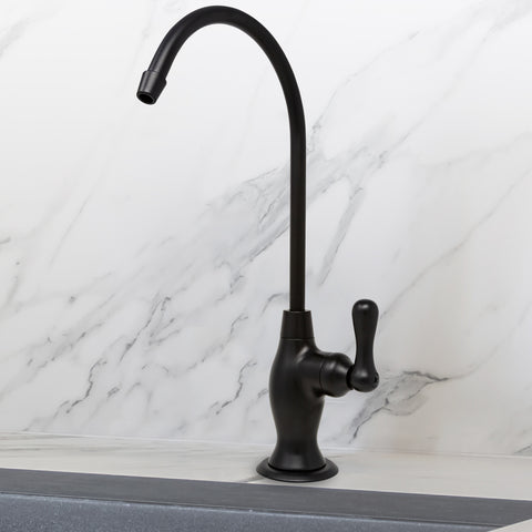 Water Filtration Faucet Vase Style Matte Black Reverse Osmosis Non Air Gap. Certified by NSF.