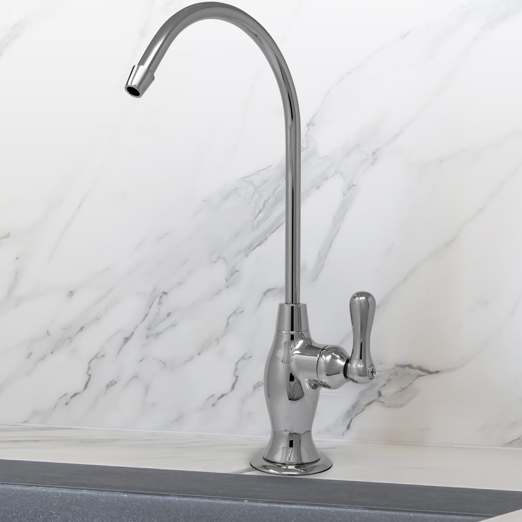 Water Filtration Faucet Vase Style Polished Nickel Reverse Osmosis Non Air Gap. Certified by NSF.