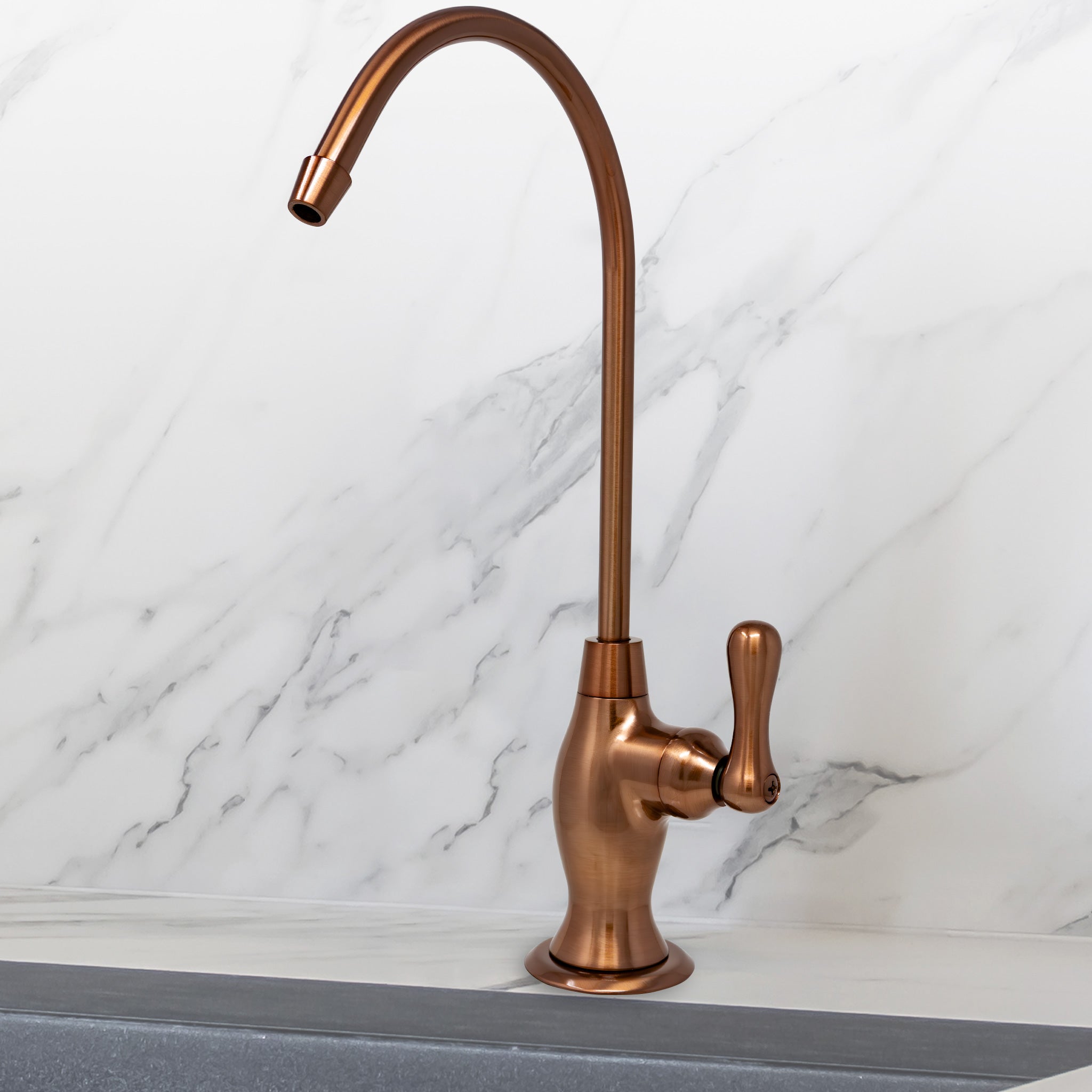 Water Filtration Faucet Vase Style Rose Gold Reverse Osmosis Non Air Gap. Certified by NSF.