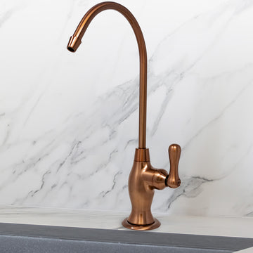 Water Filtration Faucet Vase Style Rose Gold Reverse Osmosis Non Air Gap. Certified by NSF.