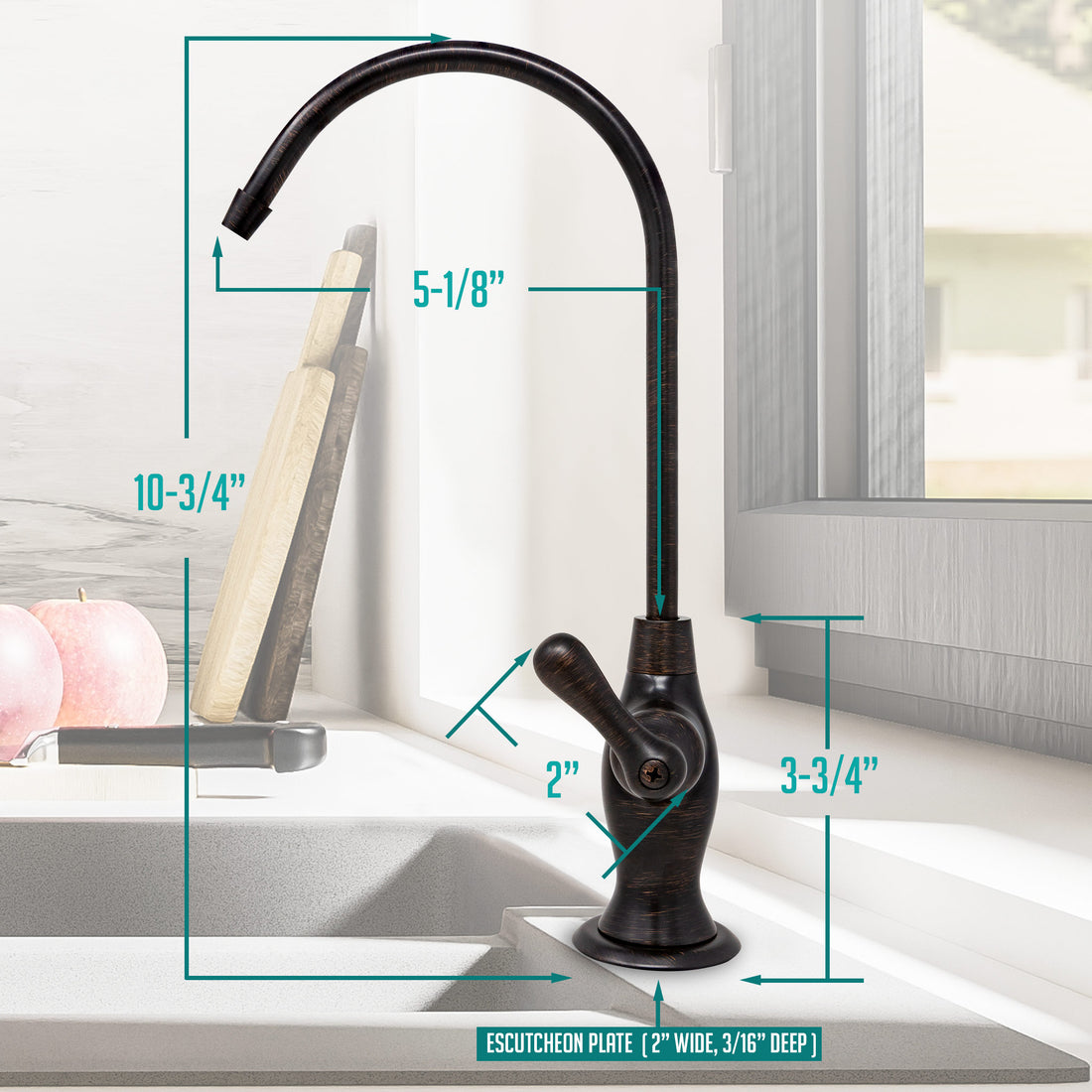 Water Filtration Faucet Vase Style Venetian Bronze Reverse Osmosis Non Air Gap. Certified by NSF.