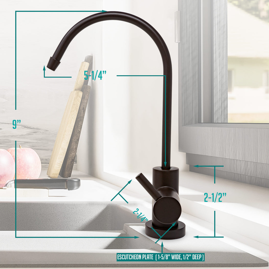 Water Filtration Faucet Oil Rubbed Bronze Euro Style Reverse Osmosis Non Air Gap. Certified by NSF.