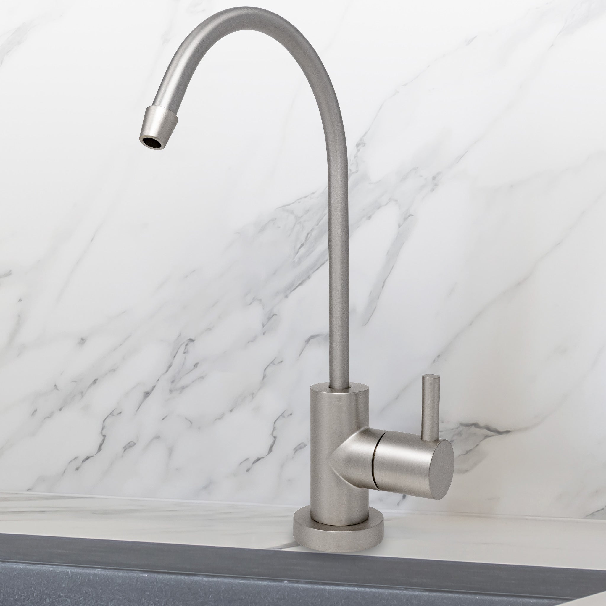 Water Filtration Faucet Satin Nickel Euro Style Reverse Osmosis Non Air Gap. Certified by NSF.