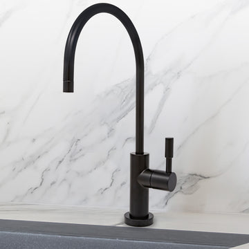 Water Filtration Faucet Matte Black Large Euro Style Reverse Osmosis Non Air Gap. Certified by NSF.