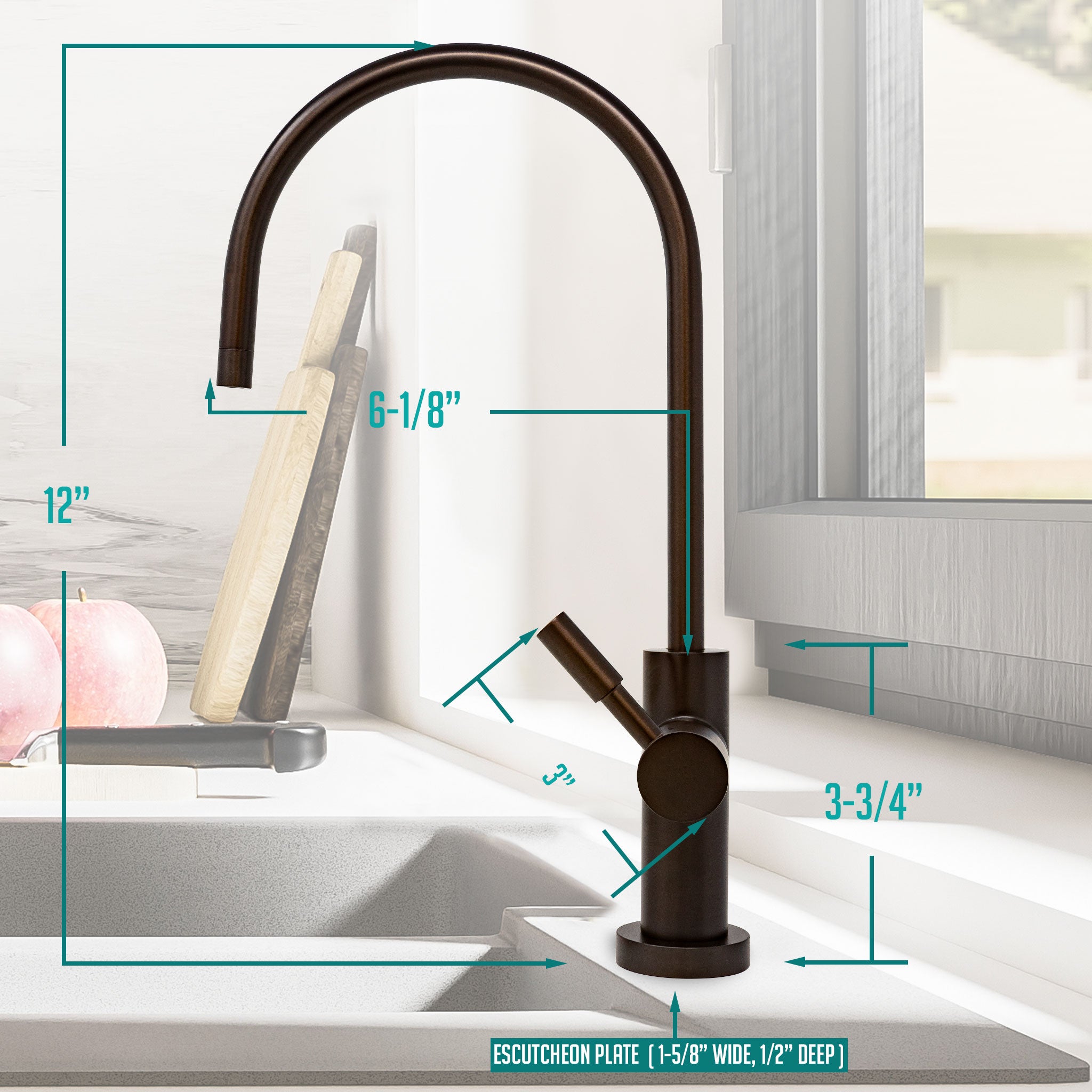 Water Filtration Faucet Oil Rubbed Bronze Large Euro Style Reverse Osmosis Non Air Gap. Certified by NSF