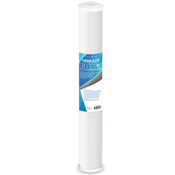 Metpure 20” x 2.5” Whole House Carbon Water Filter Cartridge Replacement - 5 Micron Coconut Shell Activated Carbon Block CTO 20-inch. Universal, Compatible with Pentek, and more.