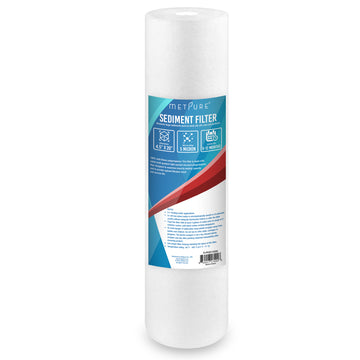 Metpure 20" x 4.5" Whole House Sediment Water Filter Cartridge - 5 Micron Melt-Blown Polypropylene 20-inch Water Filter Replacement. Universal, Compatible with Hydronix, Pentek DGD Series, and more.