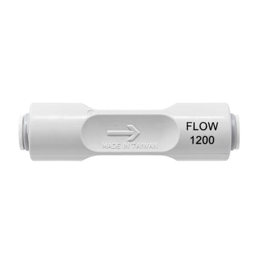 Quick connect flow restrictor. 1/4" quick connect. 1200cc. Certified by NSF.