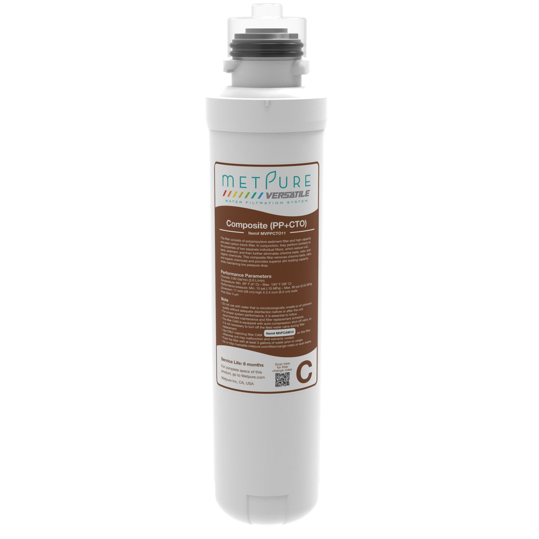 Metpure Versatile Chocolate (C) + Ultra Cherry (U), Quick Twist Filter Set, Drinking Water Filtration System Filter,  Replacement Cartridge, 11" x 2.5"