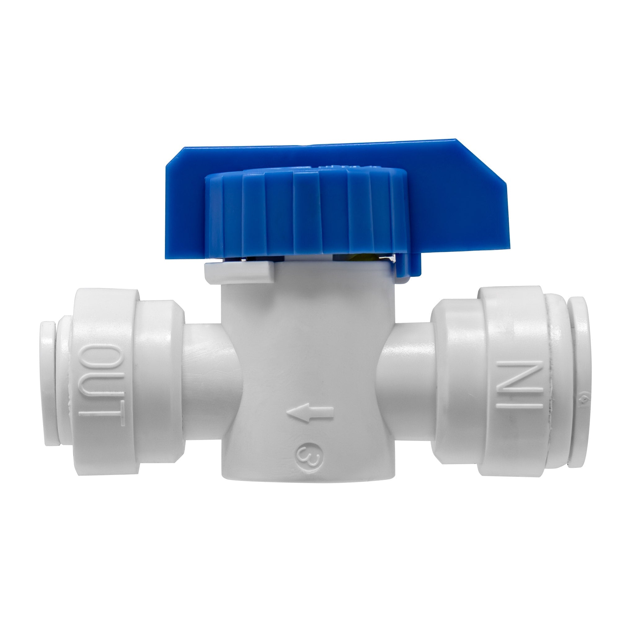 3/8" x 1/4" OD Quick Connect Straight Inline Ball Valve