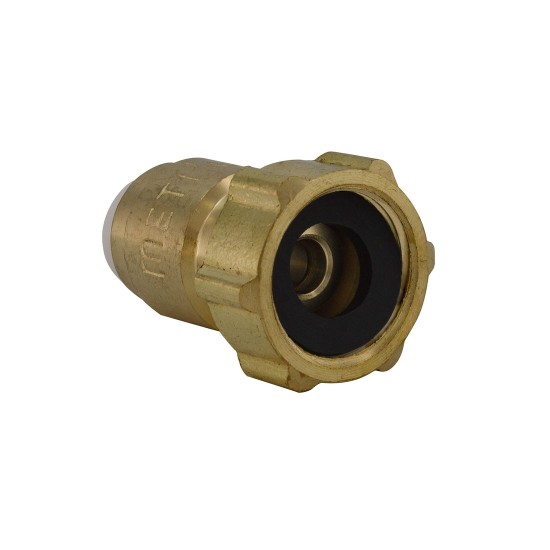 Metpure Quick Connect Female Brass Reducing Adapter - 1/4" OD Quick Connect x 3/8" COMP Female Threaded Compression (5 Pack)