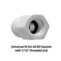 Universal fit for all RO faucets with 7/16