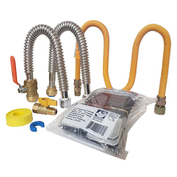 Metpure Solderless Gas Tank Water Heater Complete Installation Kit with Earthquake Strap