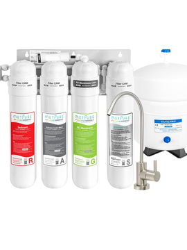 Metpure 4 Stage Alkaline Reverse Osmosis Water Filtration System (MV4-RAGS) with Faucet, 50 GPD RO Membrane