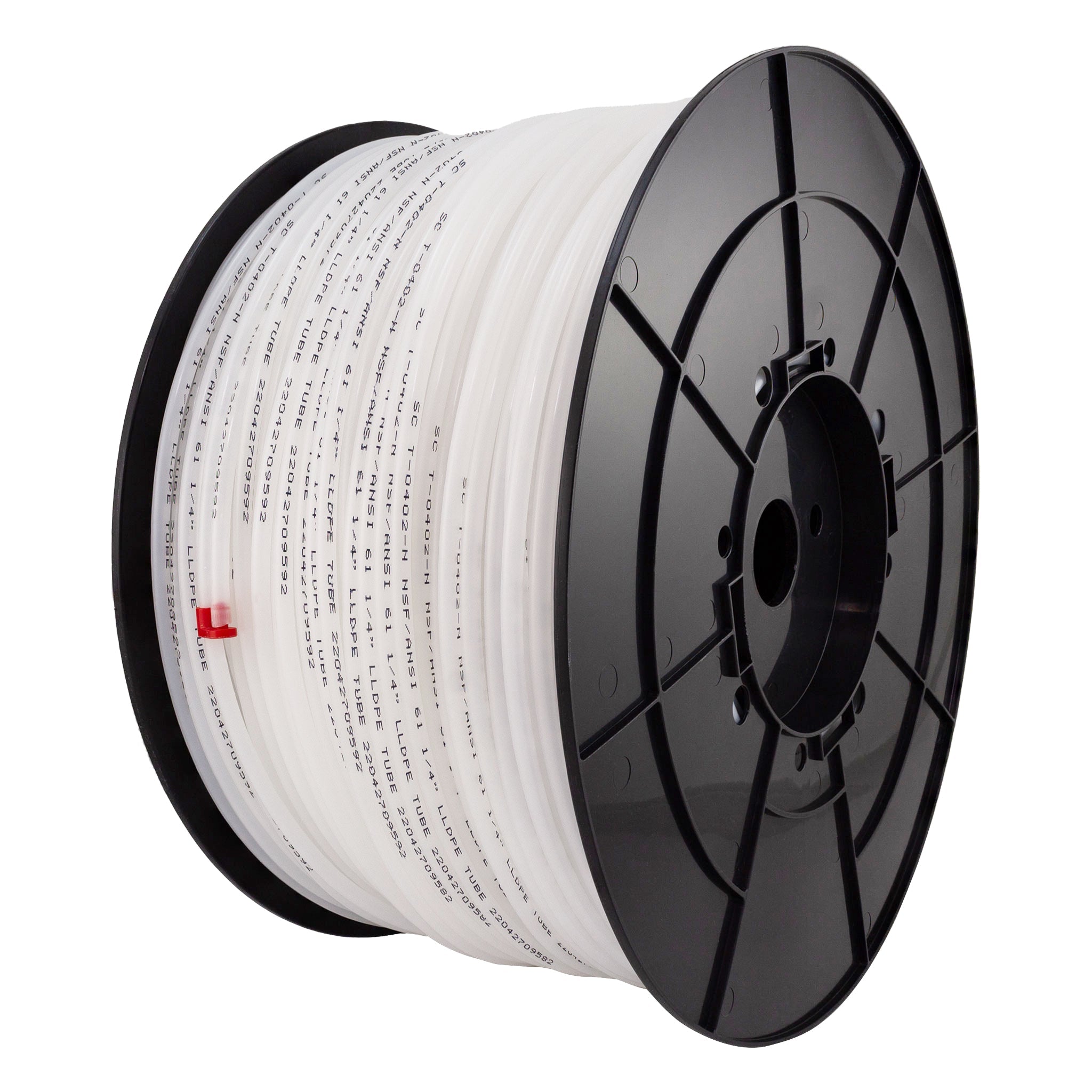 1/4" OD LLDPE Tube. 1000 FT or 300 M Roll. With Spool. Clear Color. Certified by NSF.