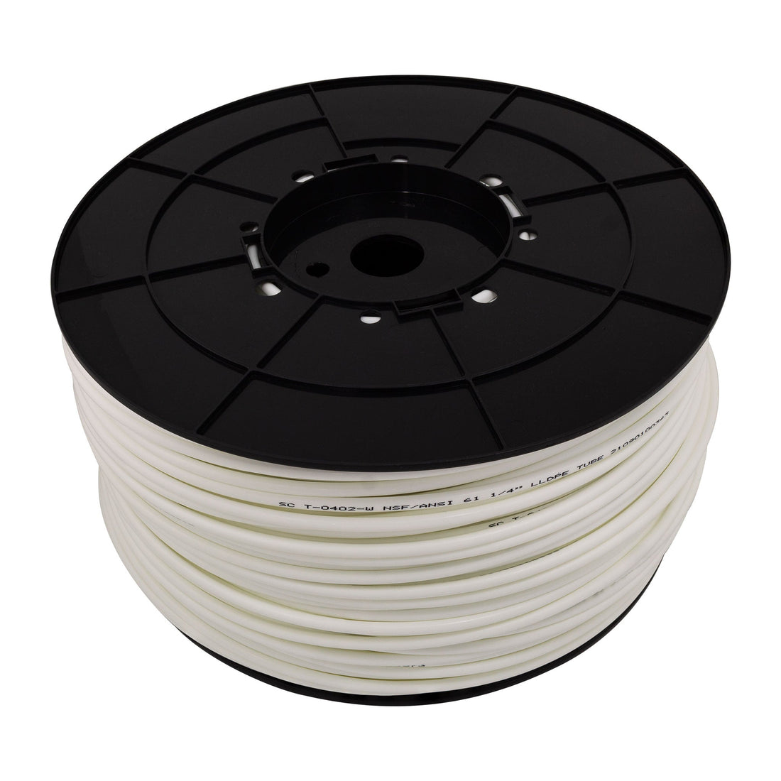 1/4" LLDPE Tube. 1000 FT or 300 M Roll. With spool. White Color. Certified by NSF.