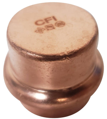 2" Press Copper Cap, Press End, Copper, Low Lead