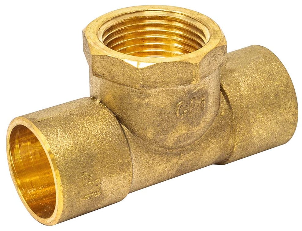 1" x 1" x 3/4" Tee C x C x F, Cast Brass , Lead Free