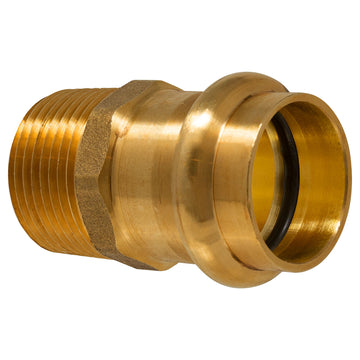 1/2" P x MPT Lead Free Brass Press Fitting Adapter, ProPress Compatible