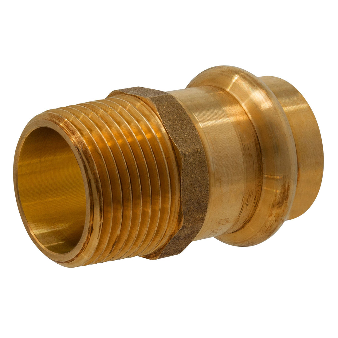 3/4" P x MPT Lead Free Brass Press Fitting Adapter, ProPress Compatible