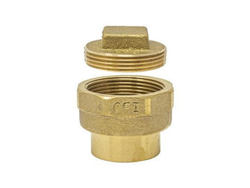 1-1/2" DWV Brass Clean Out FTG x CO, Cast Brass