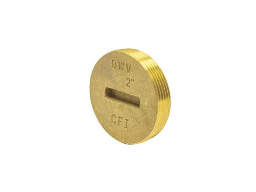 2-1/2" DWV Flat Head Counter Sunk Plug, Cast Brass