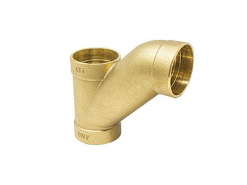 2" x 1-1/2" x 1-1/2" DWV Long Turn T-Y Combi C x C x C, Cast Brass