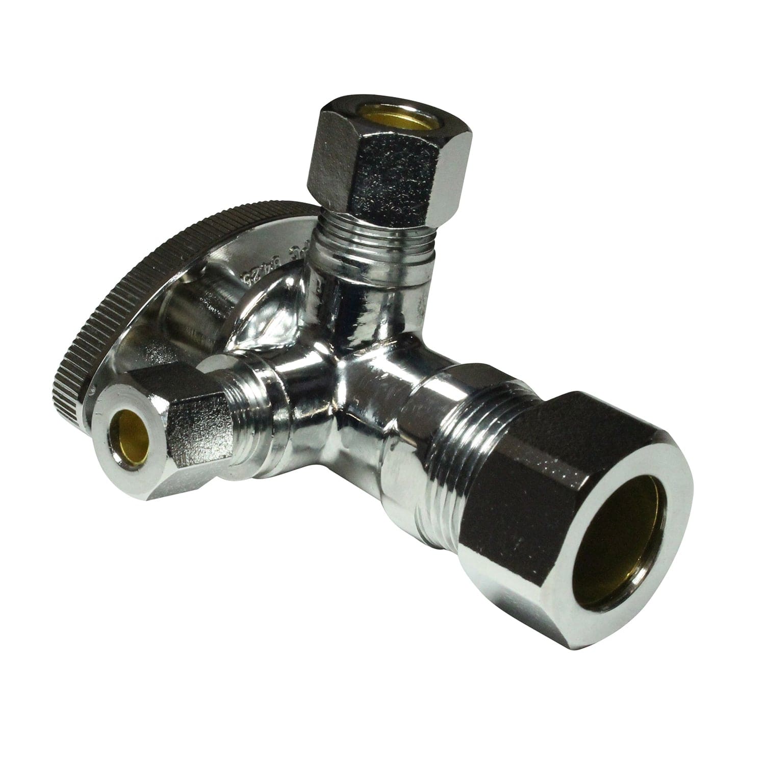 3/8" x 1/4" 1/4 Turn Dual Compression Angle Stop Valve
