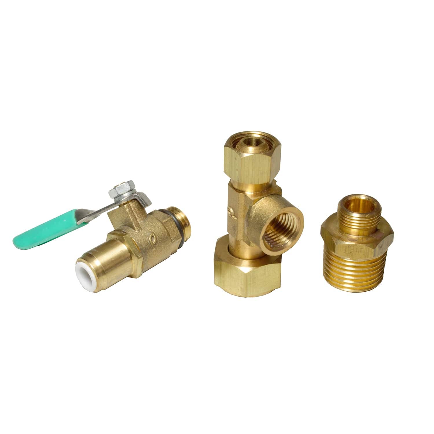 Heavy Duty EZ RO Reverse Osmosis Filtration Ice Maker Refrigerator Universal Feed Water Supply Adapter With 1/4" Quick Connect Ball Valve Solid Brass