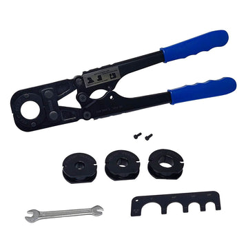 PEX B Crimp Tool Kit with 4 Jaws 3/8"-1" Crimping Copper Rings, Comes Gauge, Wrench, and 2 Fasteners