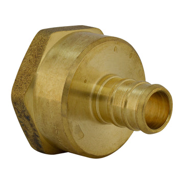 1/2" PEX B Crimp x 3/4" FPT Lead Free Brass Fitting Female Adapter, ASTM F1807