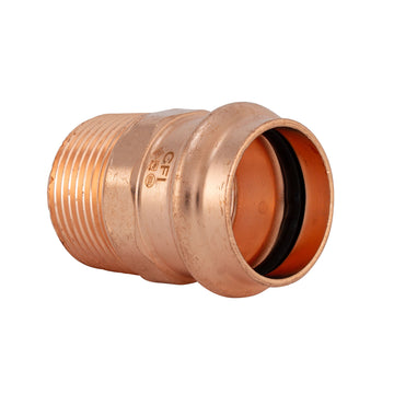 1" P x 3/4" MIP Press Copper Male Reducer Adapter, Low Lead ProPress Compatible