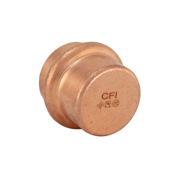 3/4" Press Copper Cap, Press End, Copper, Low Lead