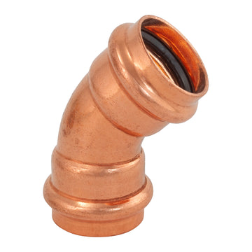 4" Press Copper 45° Elbow Fitting (P x P) Low Lead ProPress Compatible