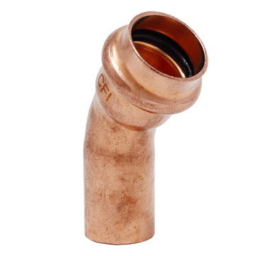 1/2" Press Copper 45° Street Elbow Fitting (P x FTG) Low Lead ProPress Compatible