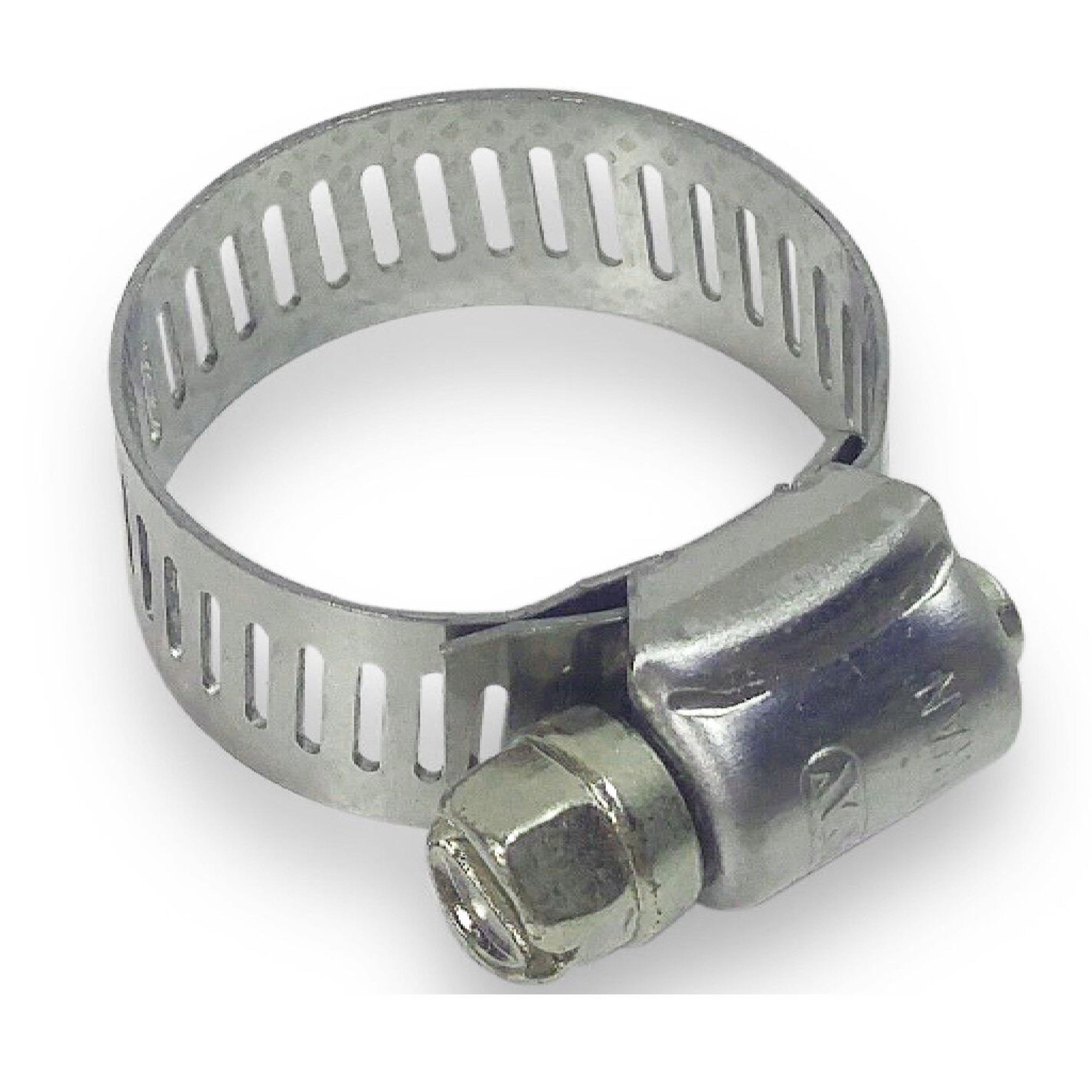#6 7/16" to 25/32" Worm Gear Hose Clamp. 1/2" Wide band. Slotted 5/16" Hex head zinc plated carbon steel 10 pack