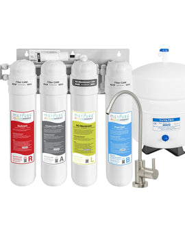 Metpure 4 Stage Reverse Osmosis Water Filtration System (MV4-RALB) with Faucet, 100 GPD RO Membrane